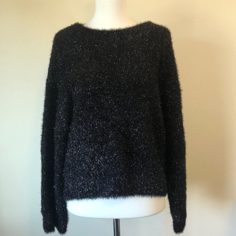 VINCE Sparkly Black Sweater